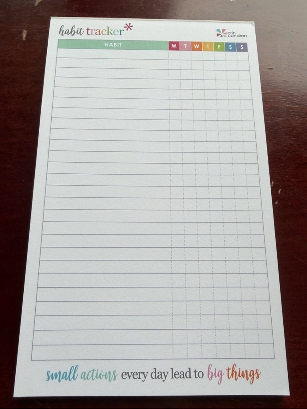 Erin Condren Habit Tracker Notepad